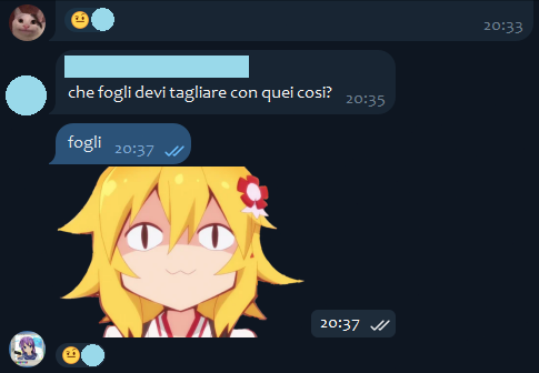 [...], [13/02/2026 20:35]
che fogli devi tagliare con quei cosi?

💖💣, [13/02/2026 20:37]
fogli

💖💣, [13/02/2026 20:37]
[😳 Sticker]