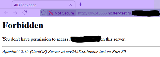 403 Forbidden

[Not Secure] http://srv245853.hoster-test.ru/[...]

Forbidden

You don't have permission to access /[...] on this server.
Apache/2.2.15 (CentOS) Server at srv245853.hoster-test.ru Port 80